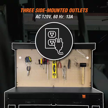 48 In. W X 25 In. D 2-Drawer Workbench with Power Outlets and Light
