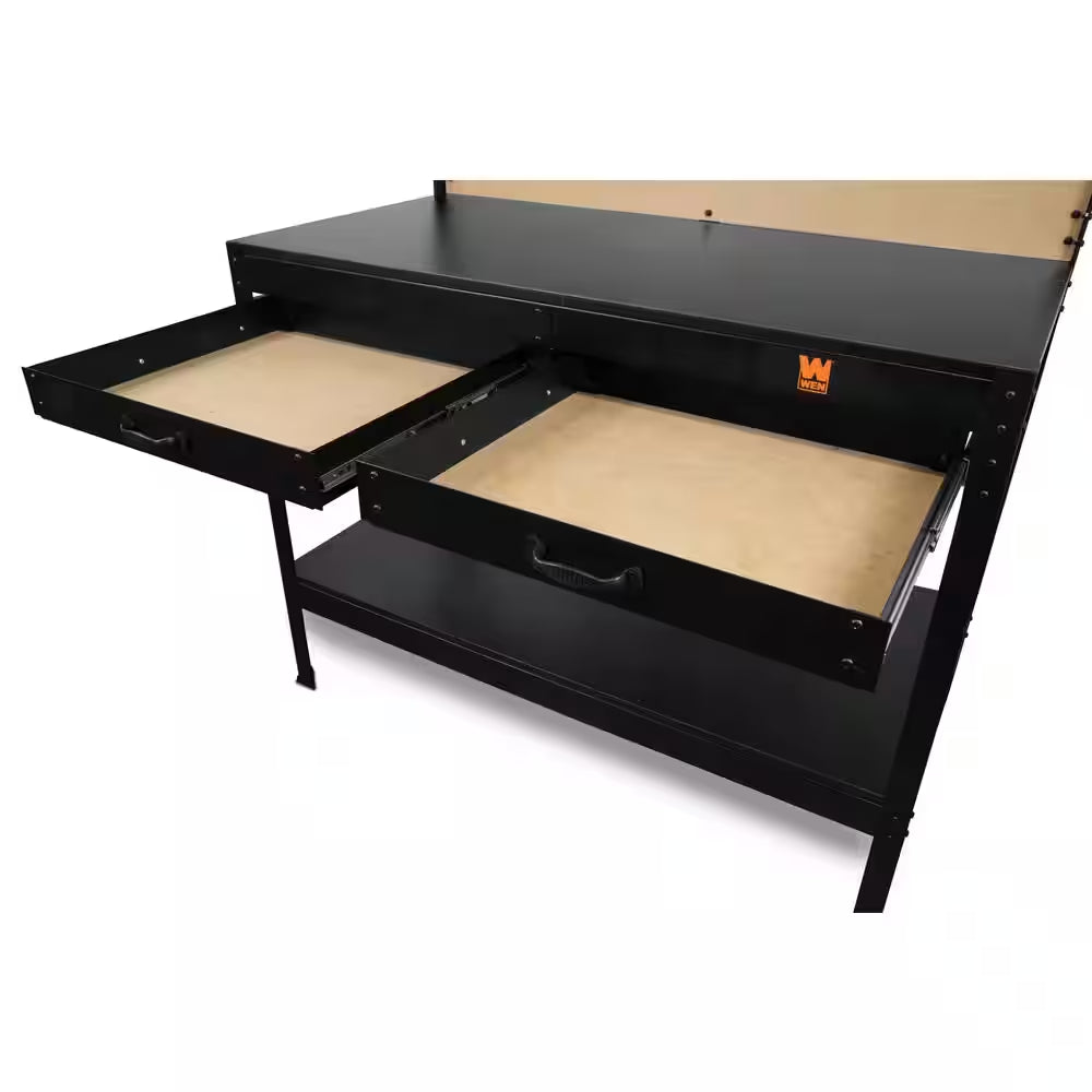 48 In. W X 25 In. D 2-Drawer Workbench with Power Outlets and Light